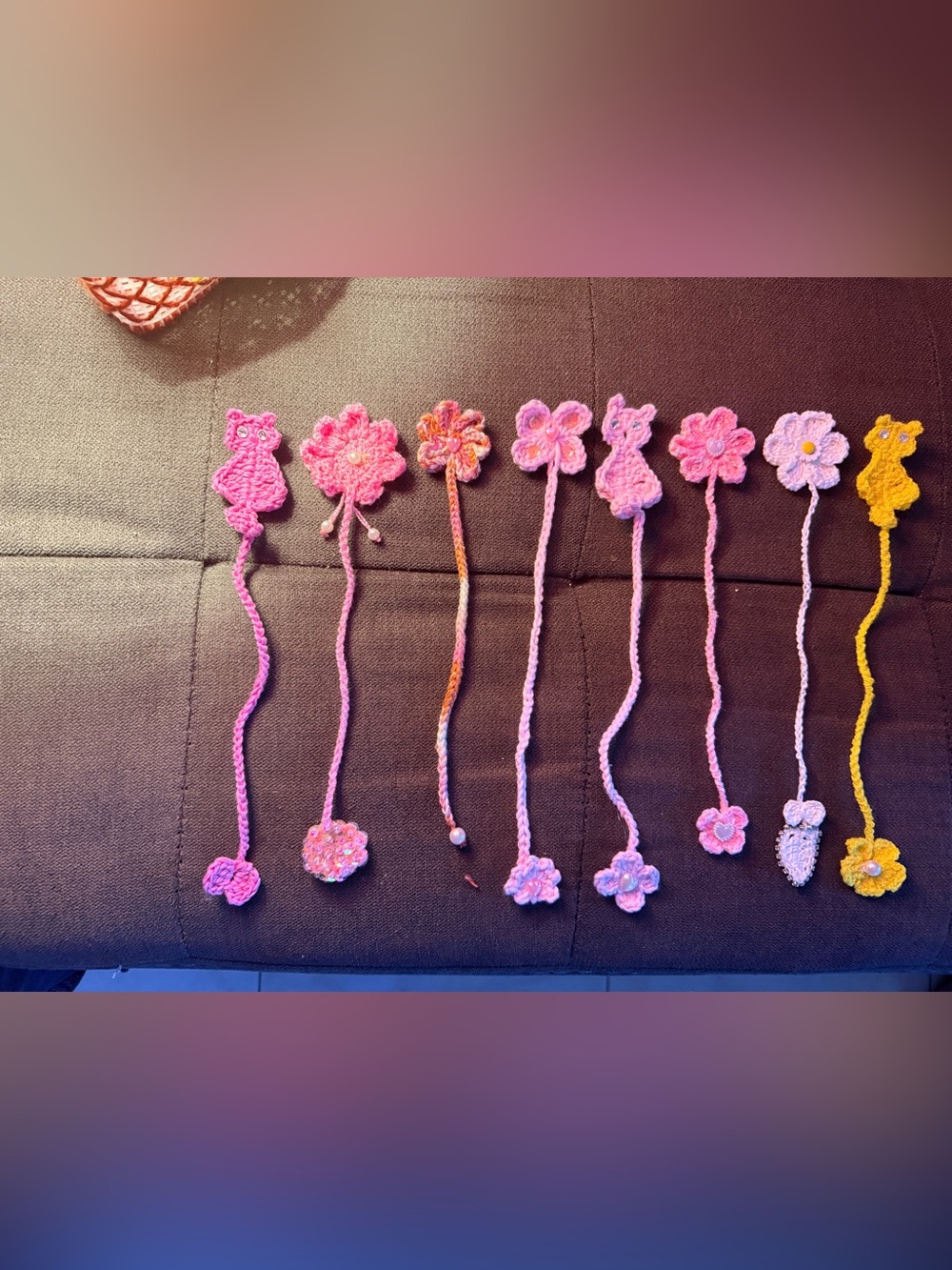 Handmade  Crochet bookmark - Pack of 8